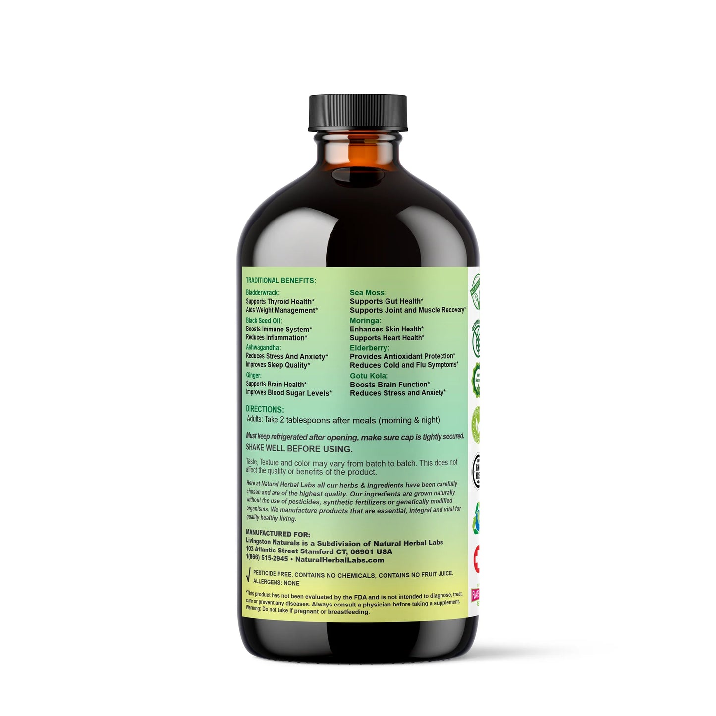 Seamoss,Elerberry,Blackseed,Turmeric,Ashwagandha,Ginger (Extra Strength) - NaturalHerabalLabs