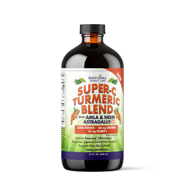 Super-C Turmeric With Amla, Neem & Astragalus: (*Extra Strength: 500mg Curcumin; 135mg Vitamin C) - NaturalHerbalLabs