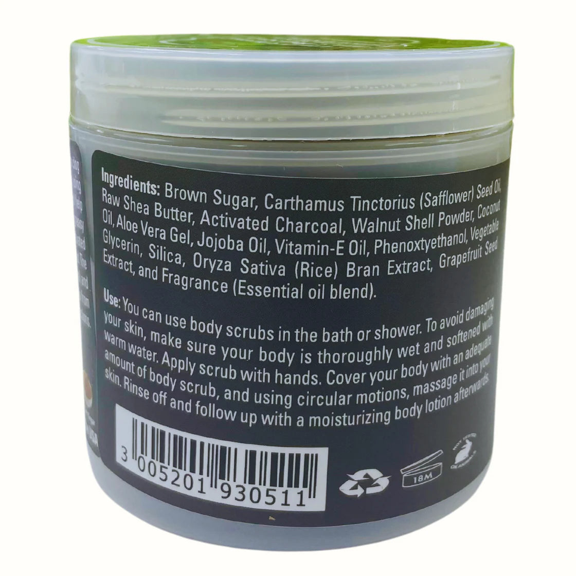 Activated Charcoal Body Scrub Infused with Shea Butter & Aloe Vera