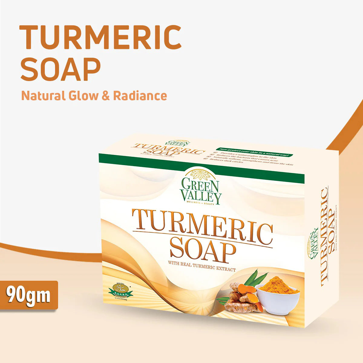 Green Valley Turmeric Soap Transparent Glycerin Bar